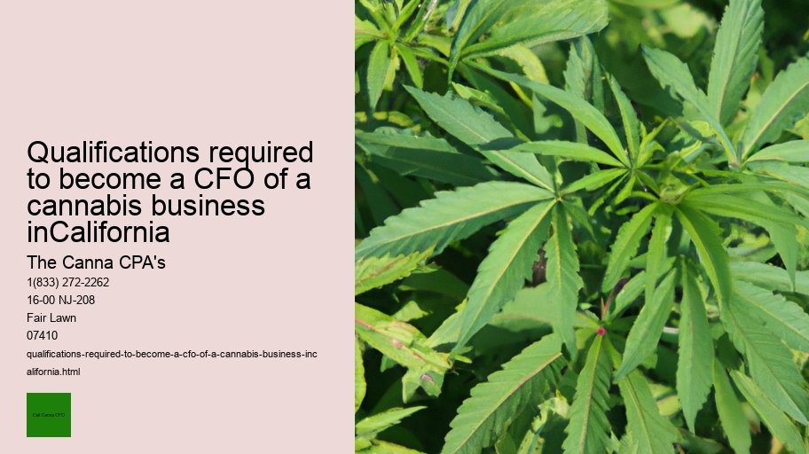 Qualifications required to become a CFO of a cannabis business inCalifornia